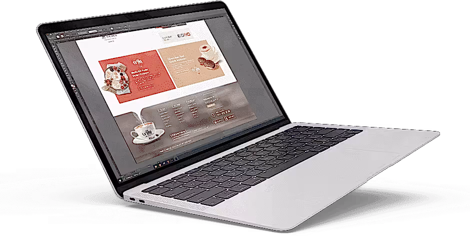 Özel tasarım WordPress web sitesi tasarımının dizüstü bilgisayarda ön izlemesi