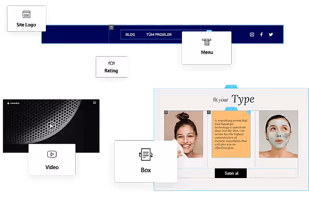 WordPress uzmanlığı ile özel web tasarım bileşenleri – menü, logo, video kutusu ve kullanıcı puanlama öğeleri