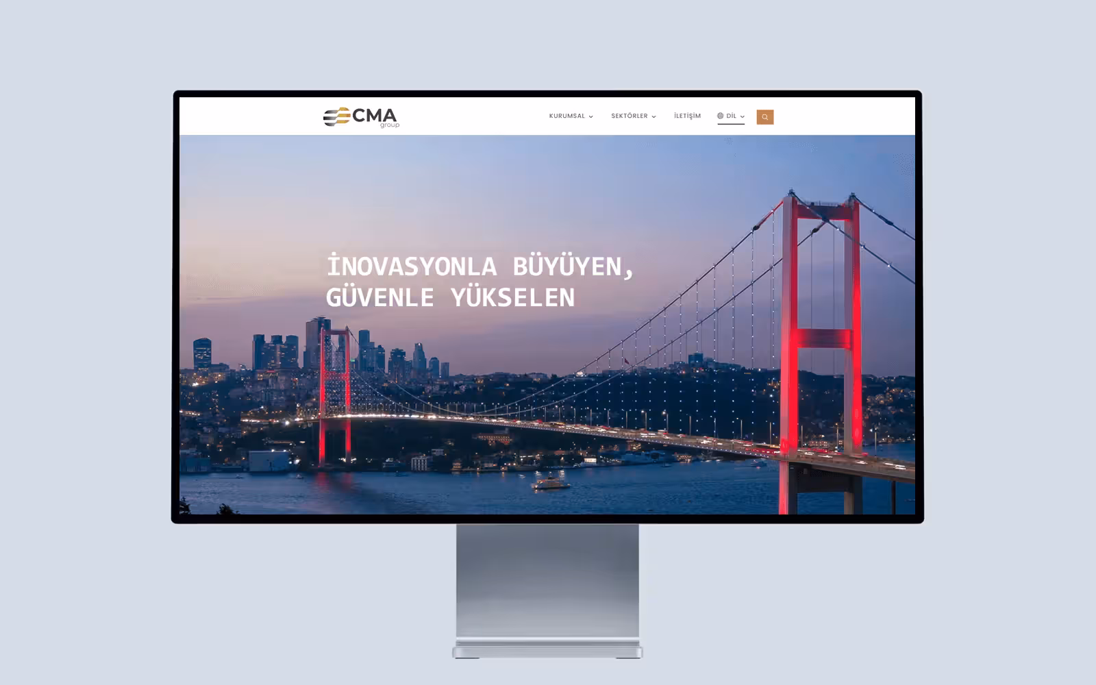 WordPress özel tasarım arayüzü ve CMA Grup web sitesi ön izlemesi