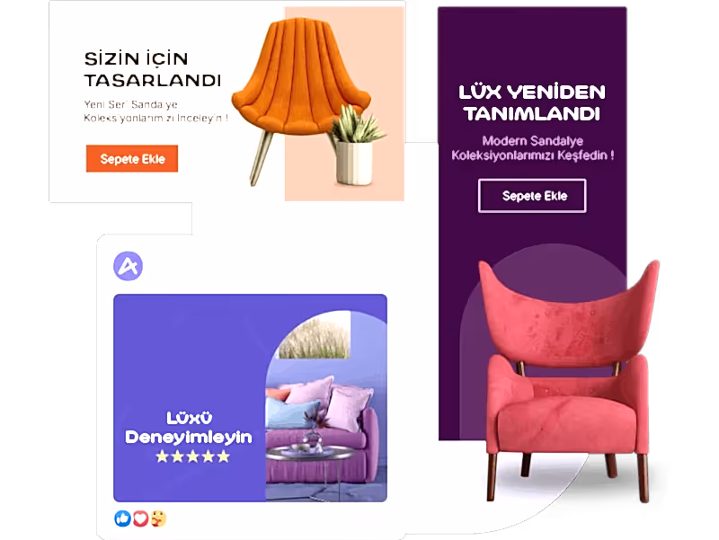 Özel tasarım e ticaret sitesi arayüzü ve ürün vitrin ekranları