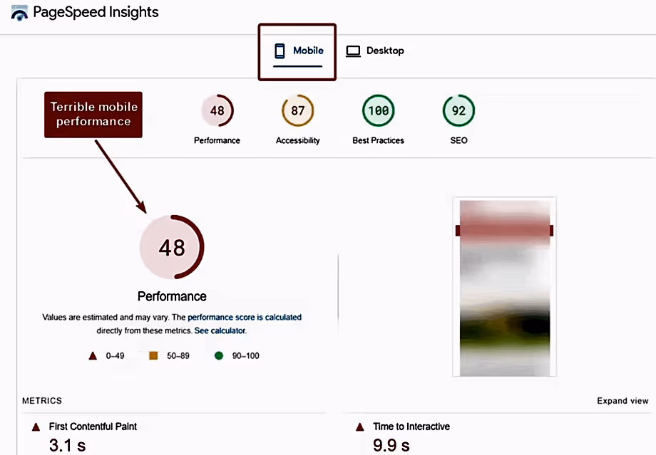 Mobil oncelikli site hizlandirma